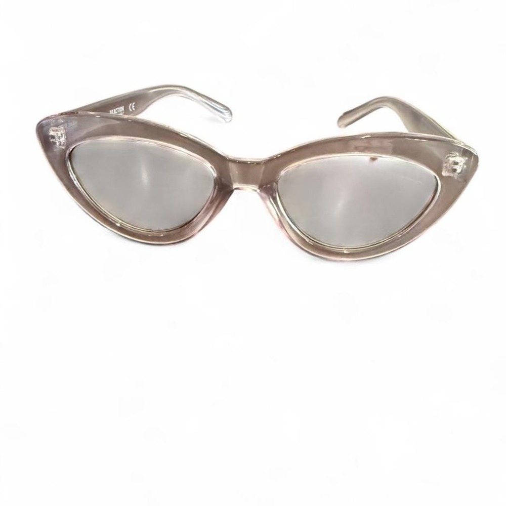 REACTION KENNETH COLE CLEAR GRAY CAT EYE LIGHT‎ MIRROR LENSES SUNGLASSES